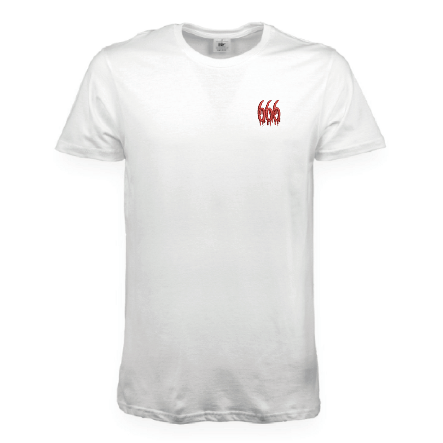 T-Shirt Blanc Brodé Rouge