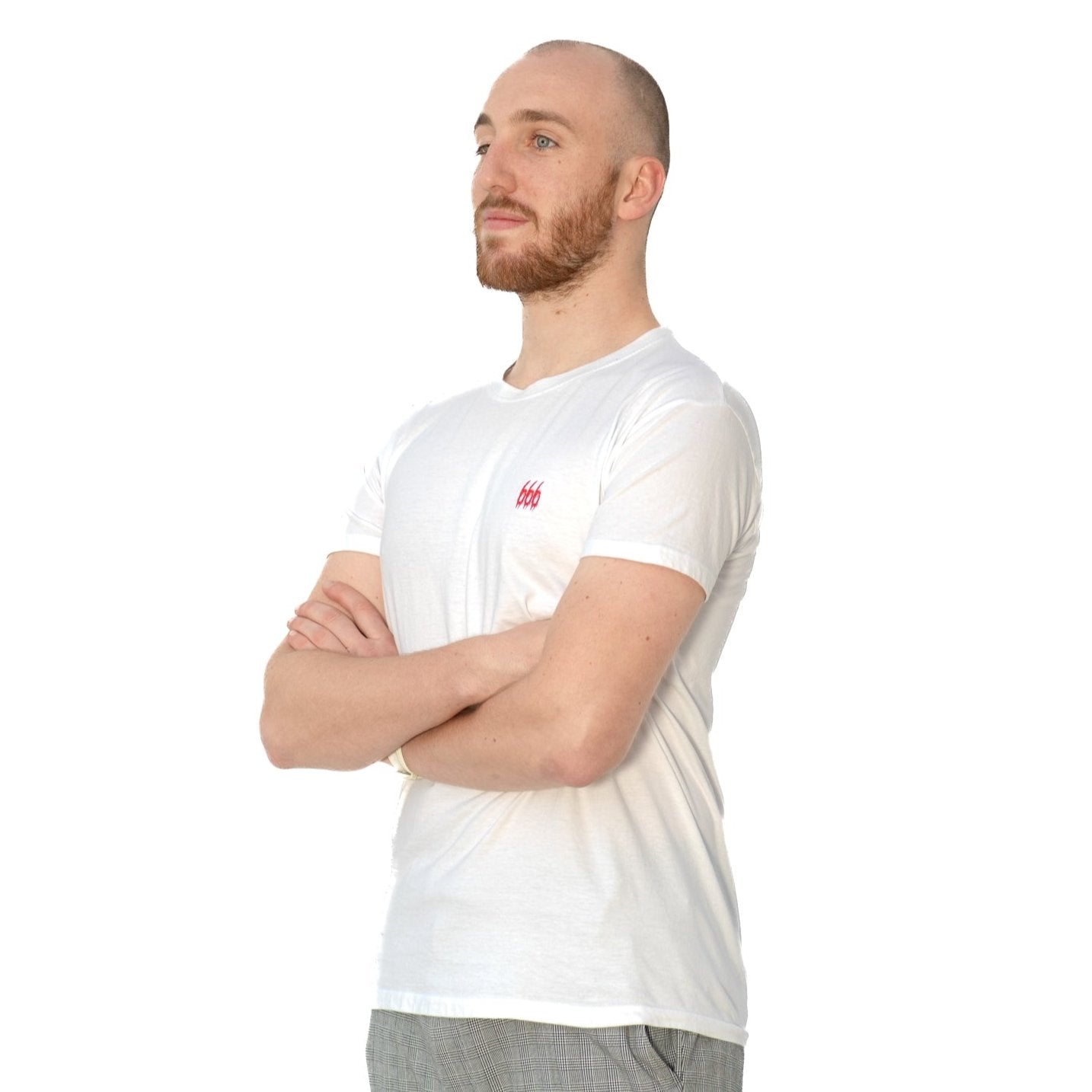 T-Shirt Blanc Brodé Rouge