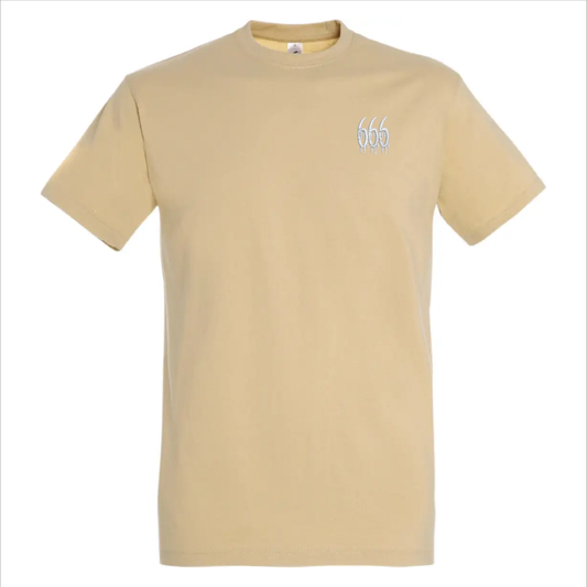 T-Shirt Beige Brodé Blanc