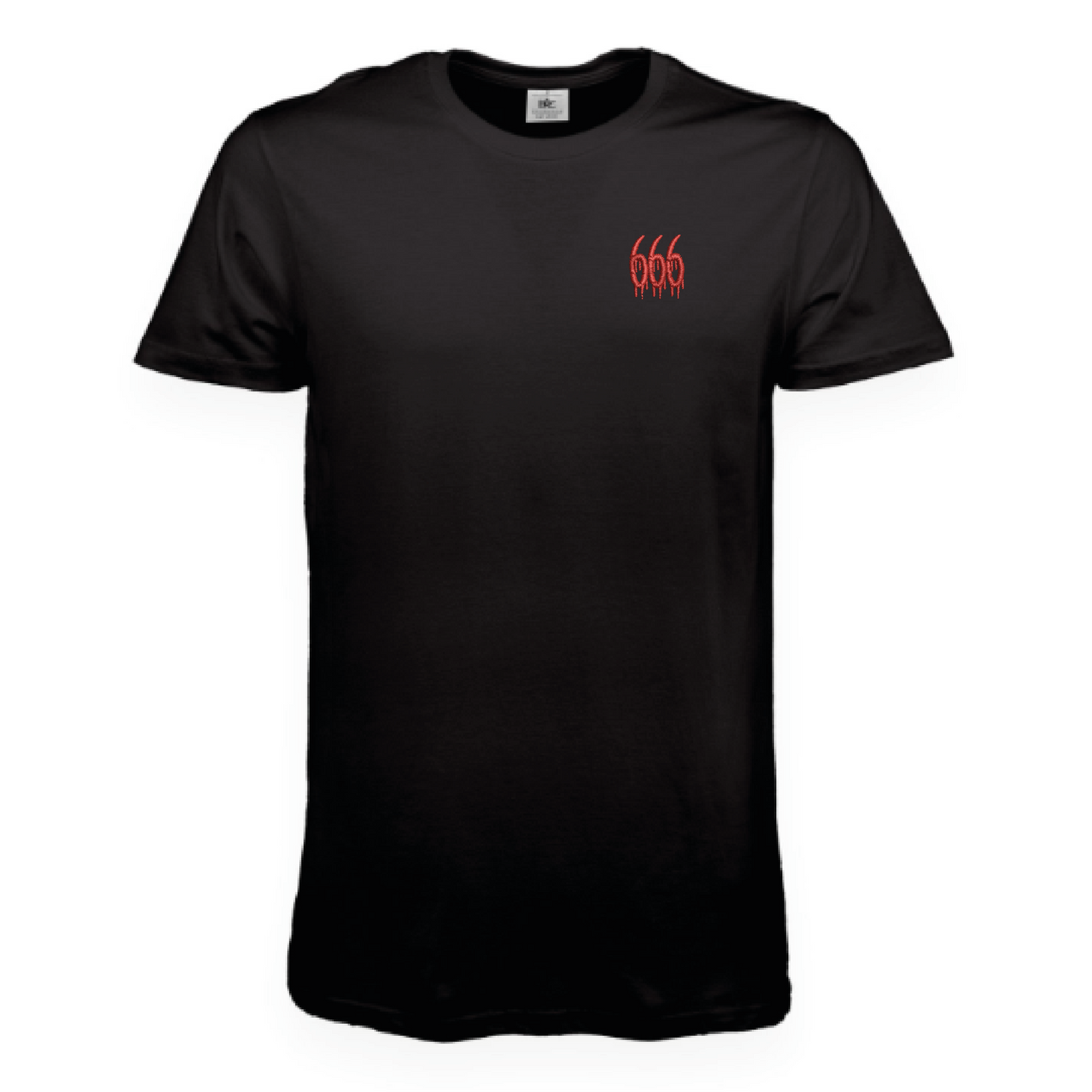 T-Shirt Noir Brodé Rouge